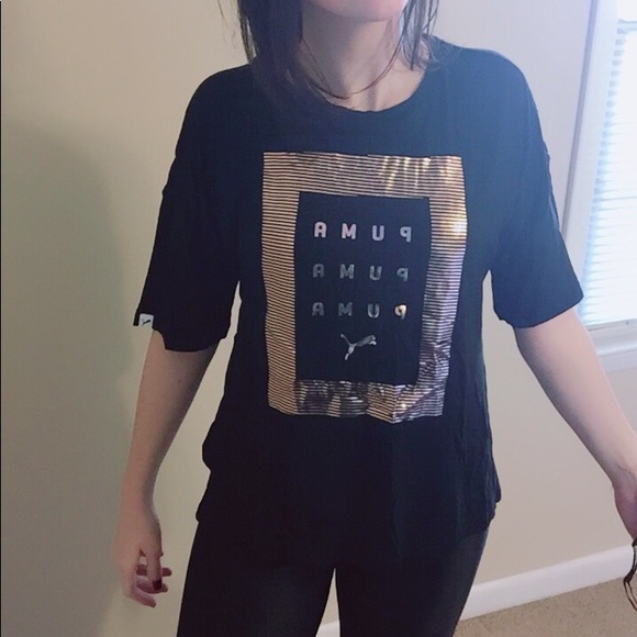 Puma Tops - 🖤Puma Black Rose gold TEE NWT🖤